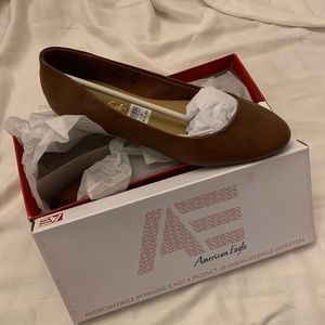 Brown faux leather flats women’s size 9